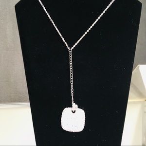 Rhinestone square necklace